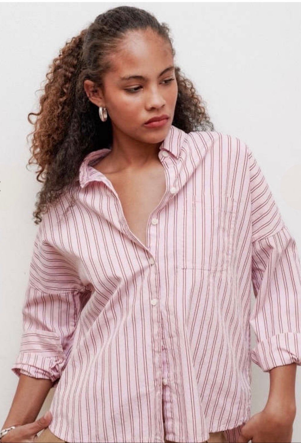 Alex Mill Jo Shirt In Stripe Cotton Poplin Pink Stripe Xs , A38 — image 5 of 8